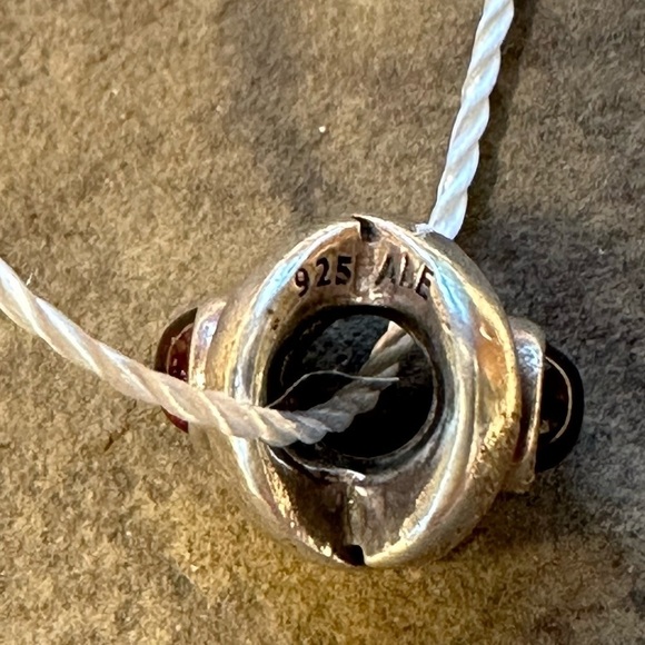 Retired Authentic Pandora Garnet Evil Eye and Sterling Silver - Picture 3 of 5